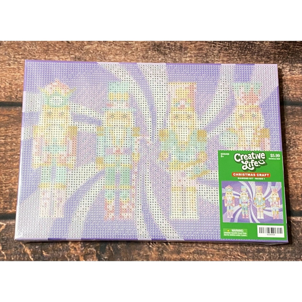 Pastel Nutcrackers Canvas Christmas Diamond Painting Kit Hobby Lobby - Picture 2 of 6
